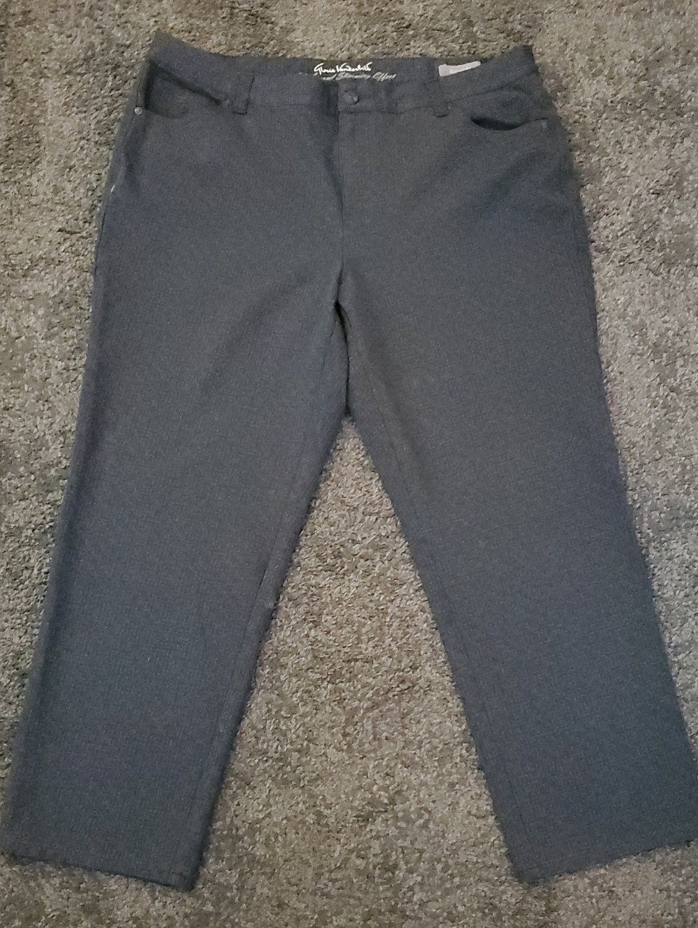 Gloria Vanderbilt Dark Charcoal Gray Straight-Leg Trousers